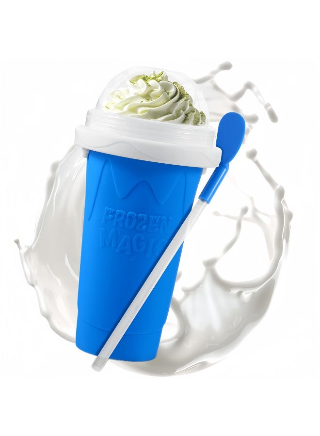 REGNBUE Slushie Cup, Slushy Maker Cup with Lid & Straw for Kids Friends Family, Portable Smoothie Squeeze Cup for Milk, Juices, and Ice Cream Make - Image 1